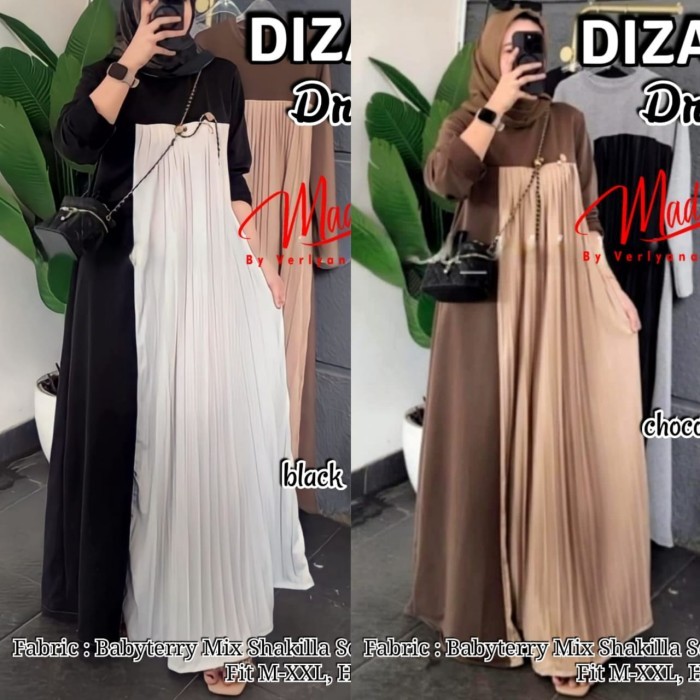 TERLARIS NEW DIZA DRESS GAMIS WANITA DEWASA BAJU HANGOUT MODIS CANTIK