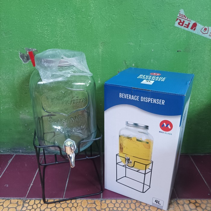 Dispenser Kaca 5L/ Dispenser Jus/ Glass Water Jug/ Water Tank