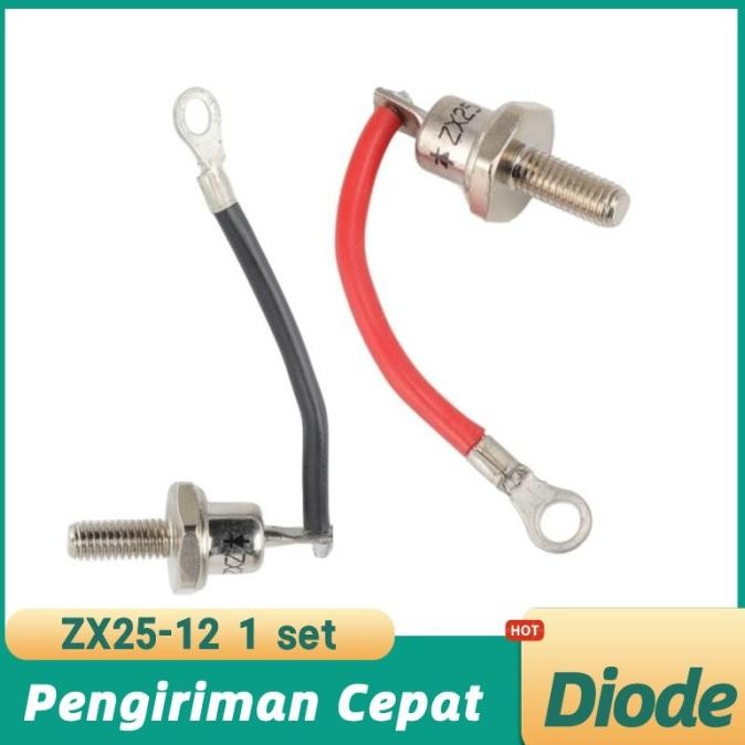 

Dioda Baut ZX25-12 ZX 25-12 25A 1200V Merah Hitam 1 SET