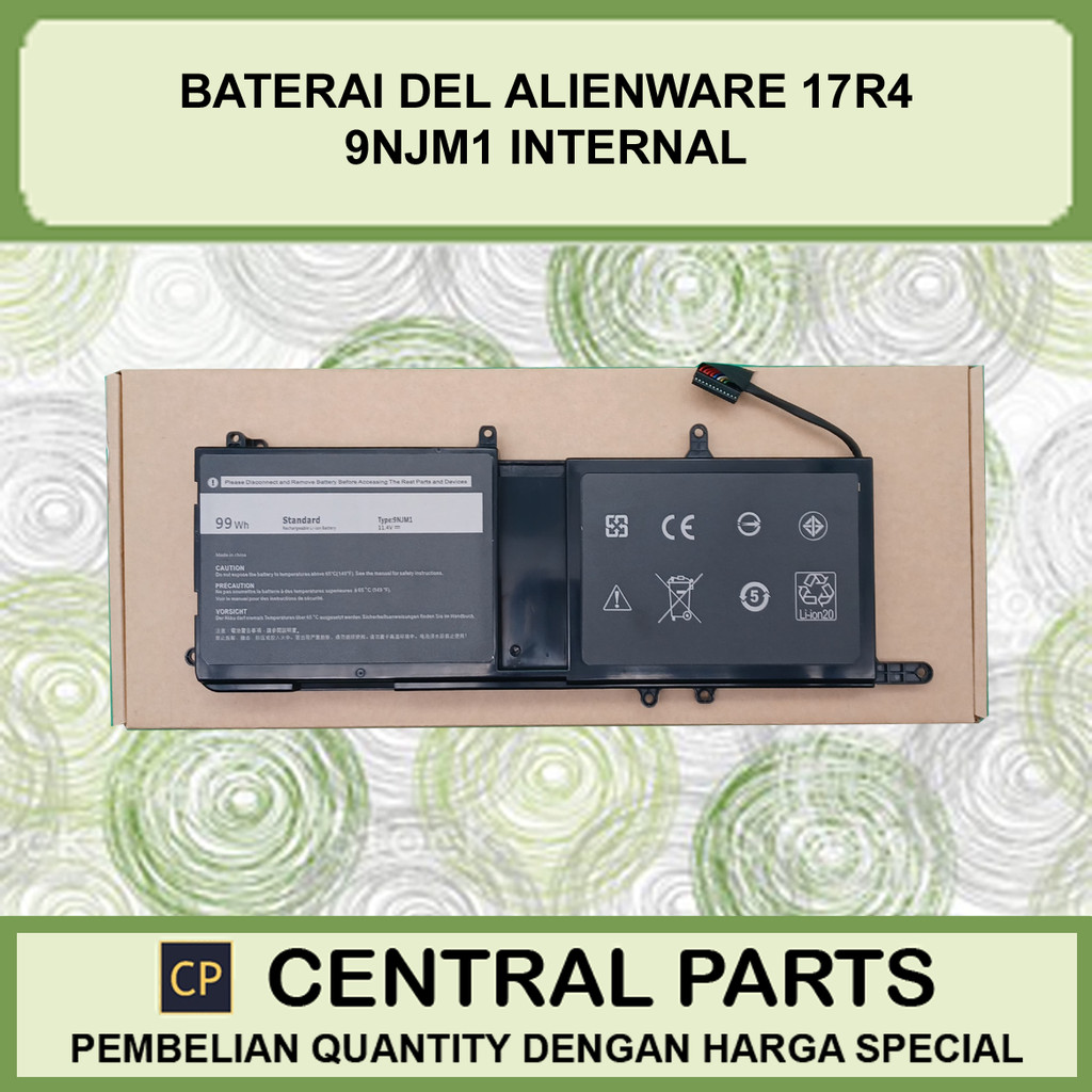 Baterai DEL Alienware 17r4 9NJM1 Internal