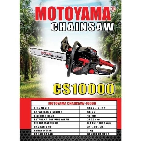 Chainsaw Mesin Potong Kayu MOTOYAMA Tipe CS 10000 Bar