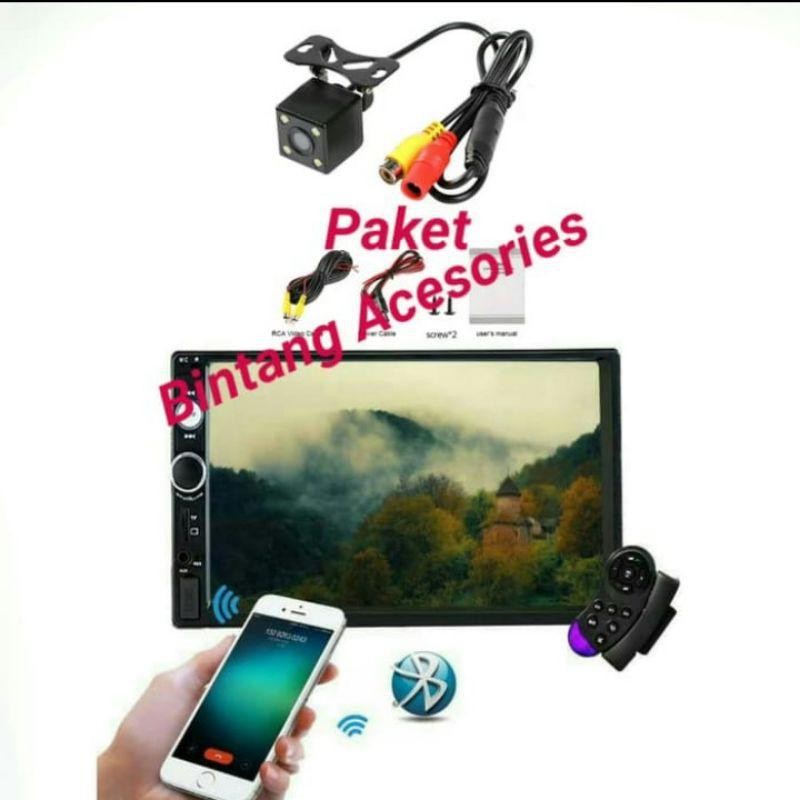 Head Unit Double Din Dan Kamera Mundur Mobil Calya With Android