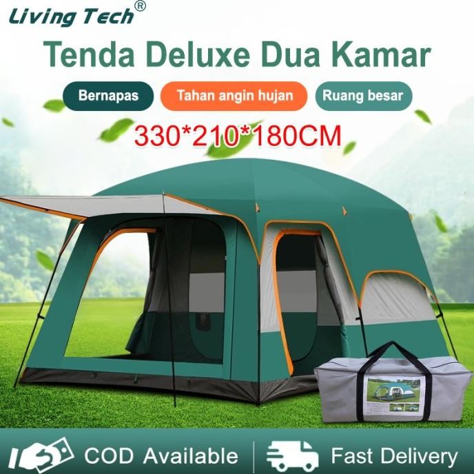 Living Tenda Camping 4-6 Orang/Tenda Berkemah Tahan Air Luar Ruangan/T
