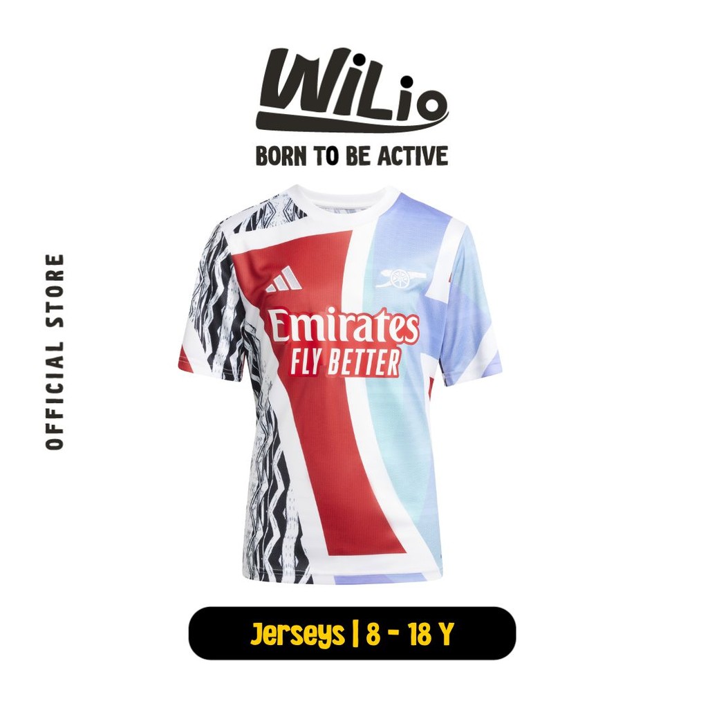 ADIDAS Arsenal 24/25 Pre-Match Jersey Kids JE7565 - Jersey Anak (Putih)