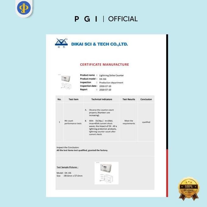 Lightning Strike Counter DK-JS6 Penghitung Sambaran Petir Digital