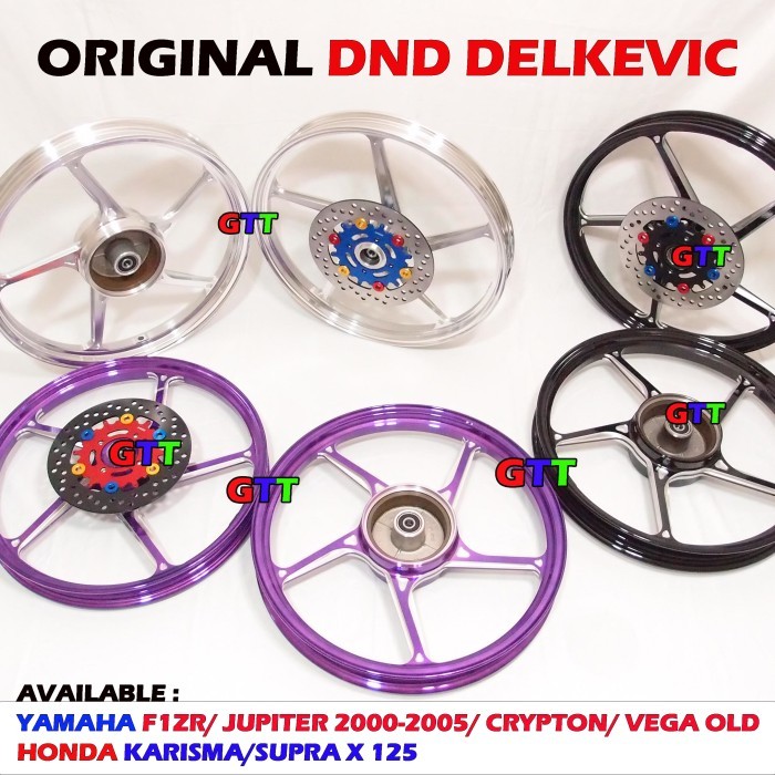 DELKEVIC DND ORIGINAL VELG RACING CNC D55 5STAR HONDA SUPRA X125, KARISMA, FIT NEW THN 2006-2009,