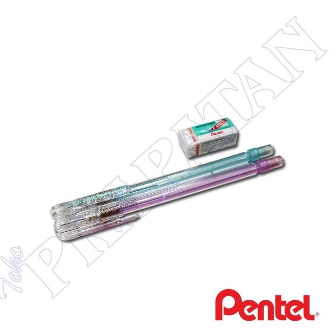 

BARU PENSIL MEKANIK PENTEL CAPLET 0.5 ISI 2 + FREE ERASER