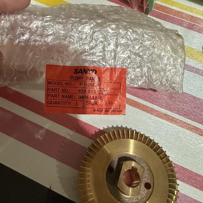 Ready Spare Part Sanyo Original Impeller Pompa Air Sanyo Ph 260/261/262/267/258 Jp Ori Impeller Pomp