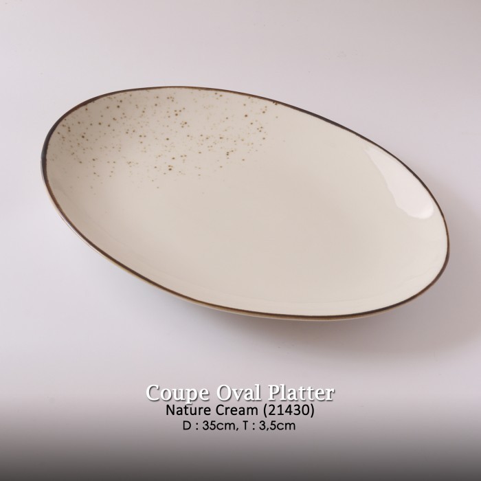 NATE PIRING KERAMIK FISH PLATE LONJONG OVAL, COUPLE OVAL PLATTER 35CM