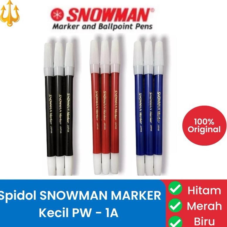 

Viral [Harga 1 Lusin] Spidol Kecil Snowman Pw-1A Hitam Biru Merah