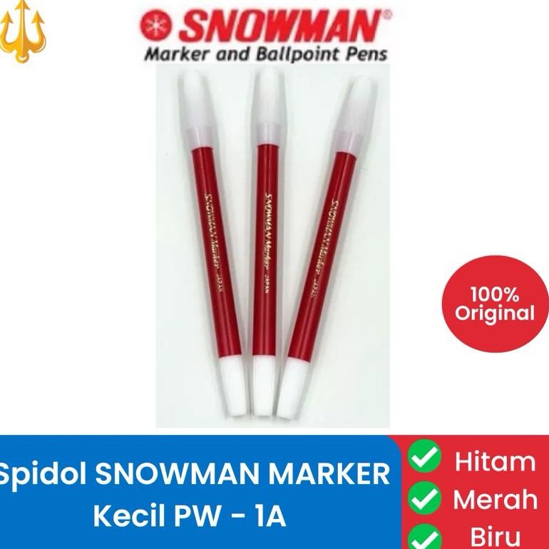 

Sale [Harga 1 Lusin] Spidol Kecil Snowman Pw-1A Hitam Biru Merah