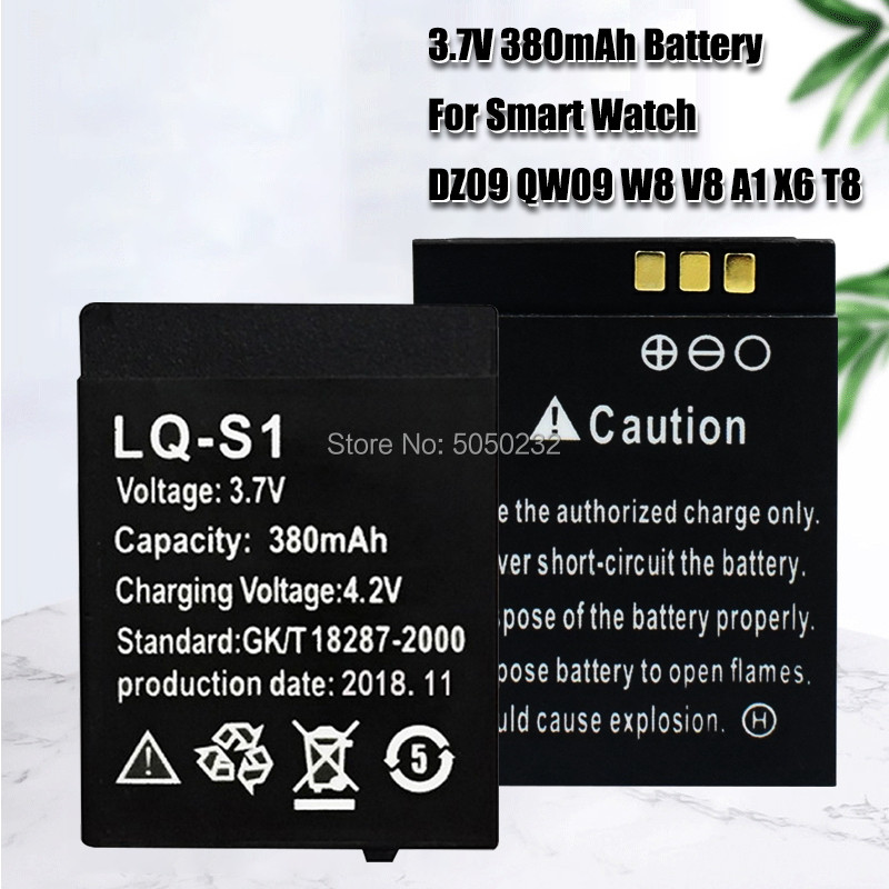 LQ-S1 Smart Watch Battery 3.7V 380mAh Recharab Li-ion