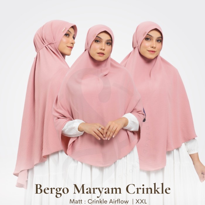 Bergo Maryam Crinkle Airflow Syari Pet Xxl Jumbo #Original