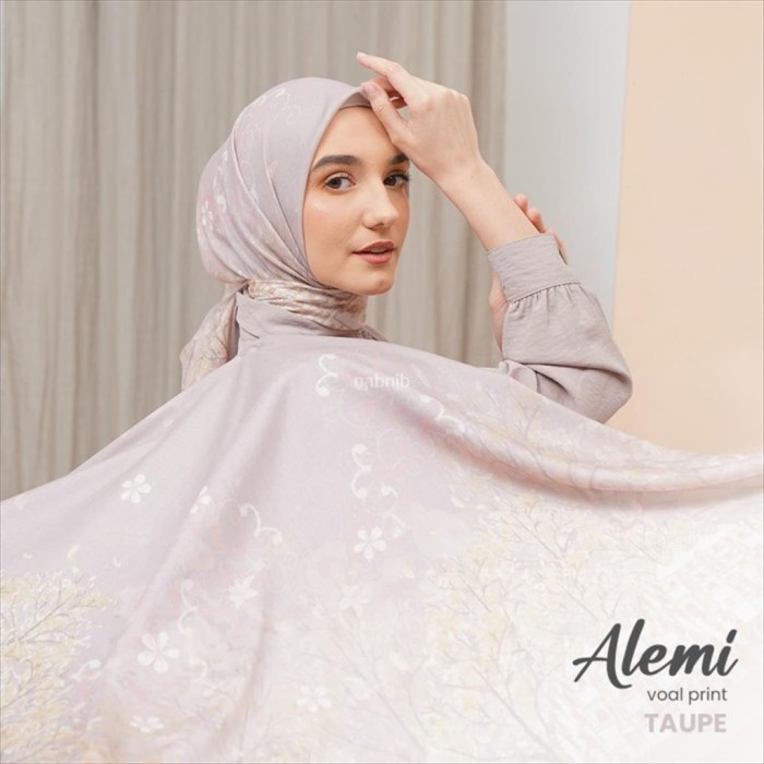 Nabnib - Alemi Series Taupe Hijab Square Voal Ultrafine #Original
