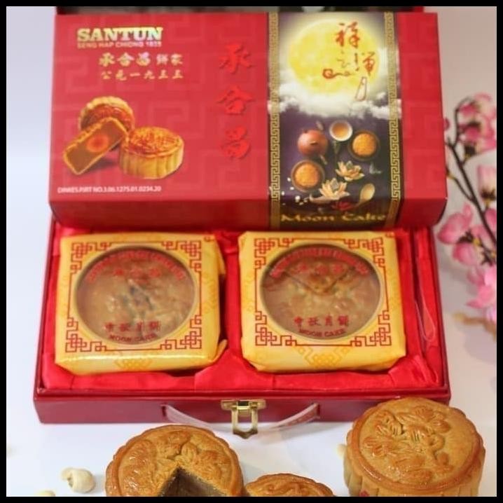 

Kue Bulan Santun/Senghapchiong Durian Kac Hijau Telur 1-Mooncake Isi 2