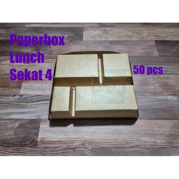 Paper Box Lunch Sekat 4 Kraft/Paper Lunch Box Sekat 4/Paperbox Sekat 4 Termurah