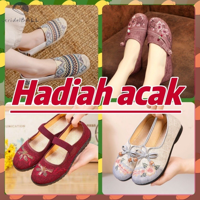 [Ready Stock] Sepatu Flat Wanita Sandal Wanita Karet Wanita Rajut Wanita Sepatu Kantor Wanita, Cewek