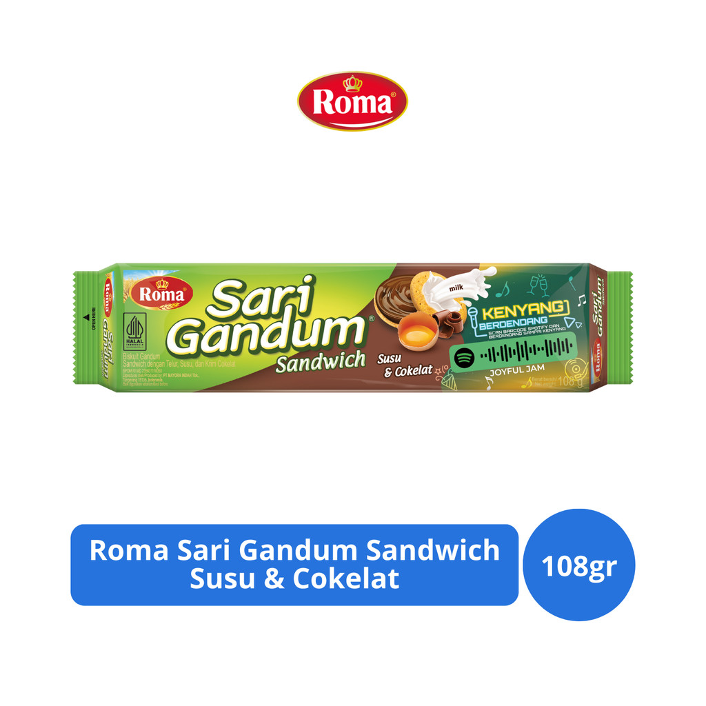 

Roma Sari Gandum Sandwich Susu & Cokelat 108gr