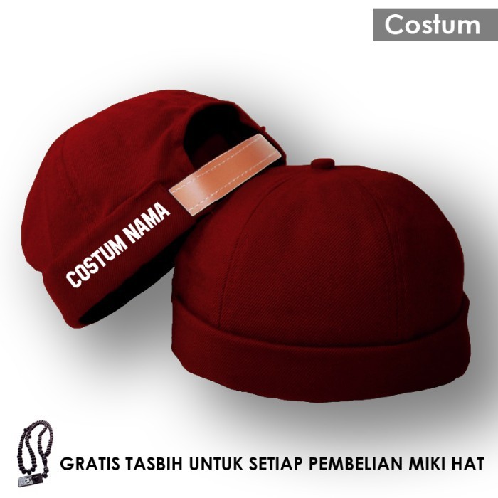 Peci Peci Kopiah Pria Miki Hat Yanura Mikihat Custom Nama - Maroon terlaris putih laki-laki kopiah p