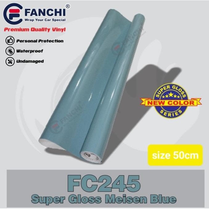 

BERGARANSI ROLL STICKER FANCHI FC245 SUPER GLOSSY MEISEN BLUE 50CM X 8,5M ROLL