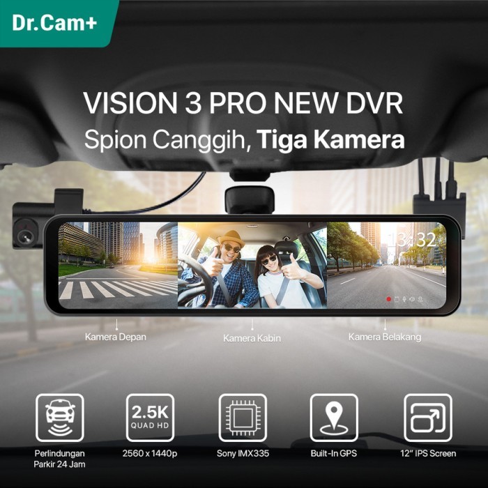 Spion Dash Cam DrCam+ Vision 3 PRO - Mirror DashCam 3 Kamera