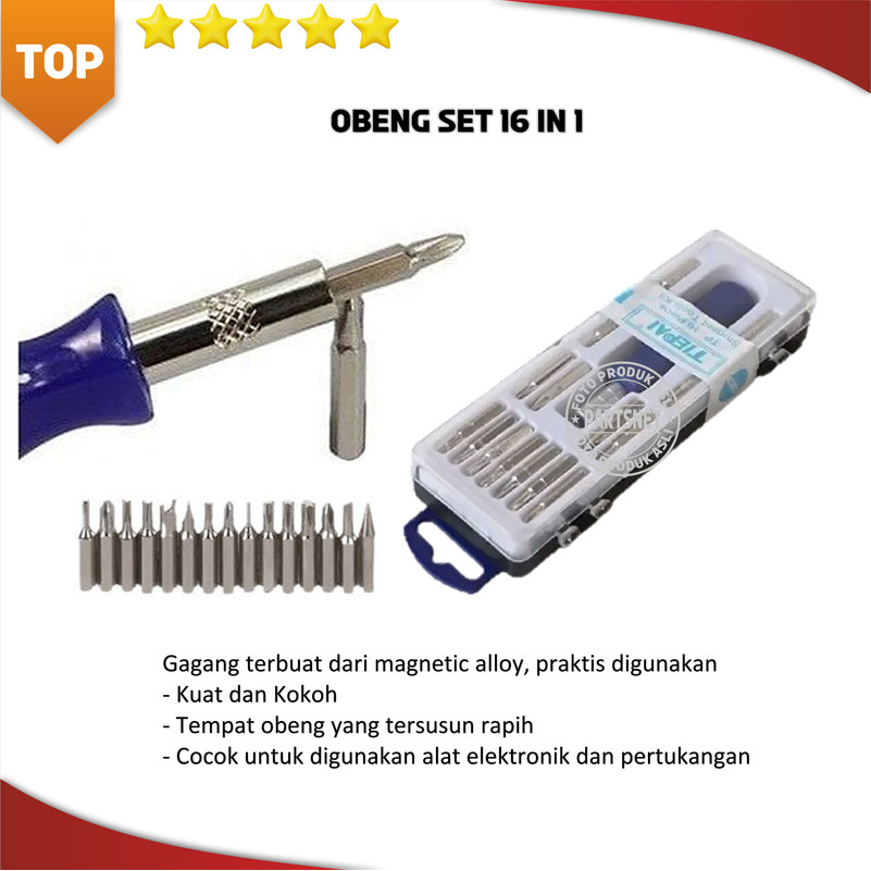 Obeng 16 in 1 / Hp / Obeng Motor / Mobil / obeng set / obeng kembang