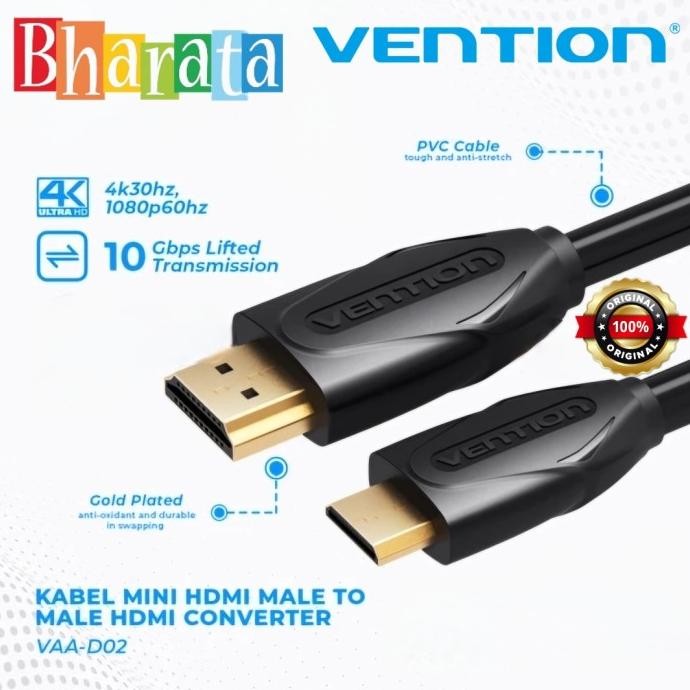 

Diskon! Vention Kabel Mini HDMI to HDMI to Mini HDMI VAA-D02