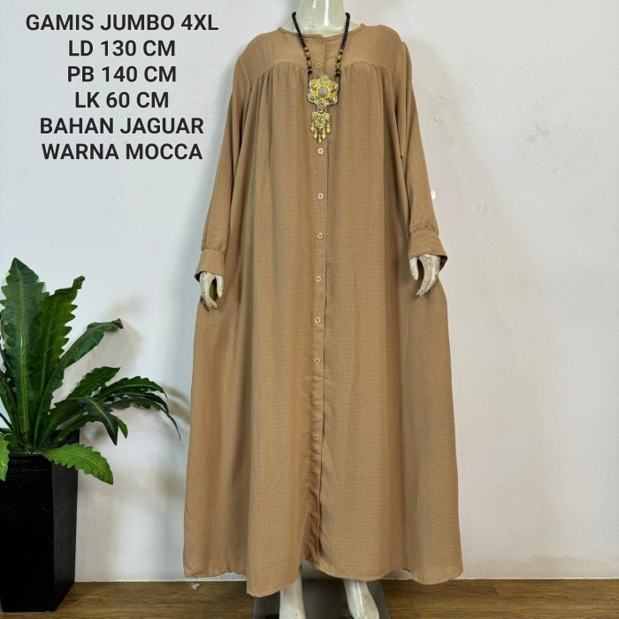 Gamis Gamis Jumbo Wanita Ld 130 Cm Model Simpel Elegan - MOCCA, 4XL elegan terbaru premium mewah put