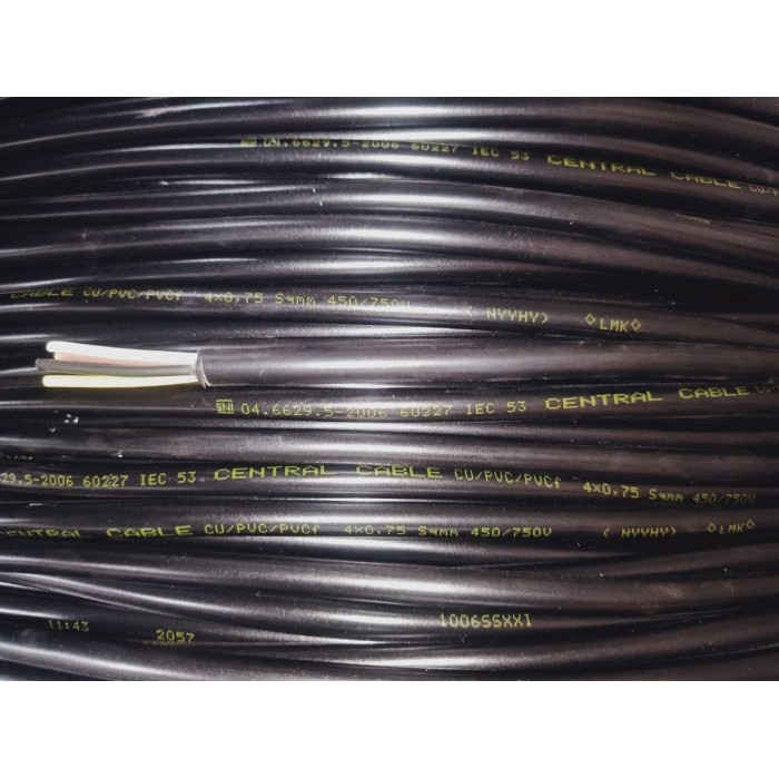 HEMAT SNI Fleksibel Central Kabel NYYHY 4 x 0,75 4x0,75 4x0.75 4 x 0.75 50M