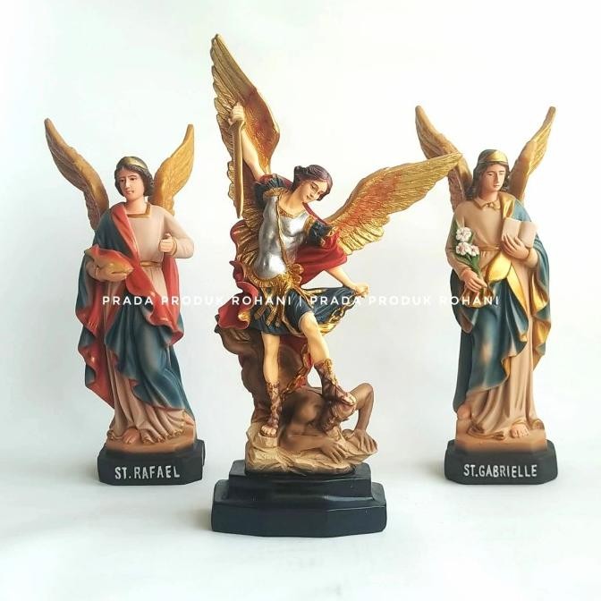 Patung Malaikat Tuhan/St.Mikael/St.Rafael/St.Gabriel 30Cm Premium