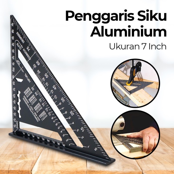 

HARGA DISC - Penggaris Siku Mistar Triangle Ruler Multifungsi Aluminium 7 inch