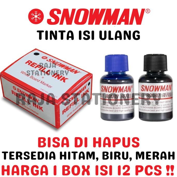 

TERMURAH - SNOWMAN REFILL WHITEBOARD MARKER ISI TINTA SPIDOL SNOWMAN [12PCS]