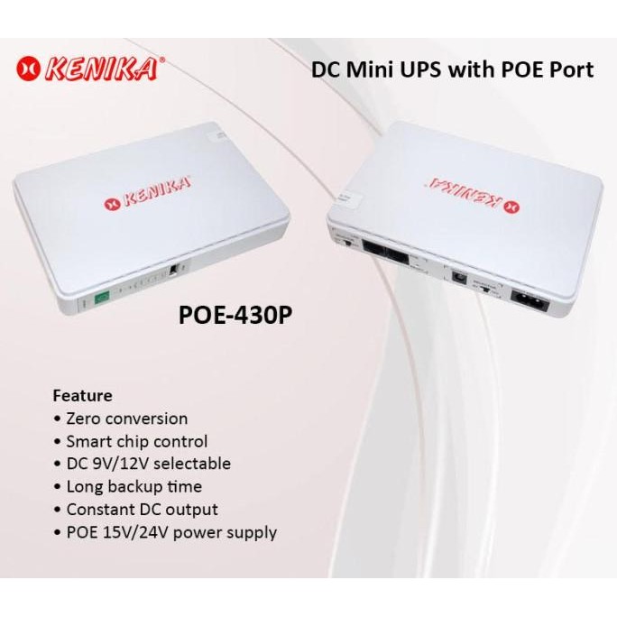 TERMURAH - MINI UPS KENIKA POE-430P DC WITH POE PORT