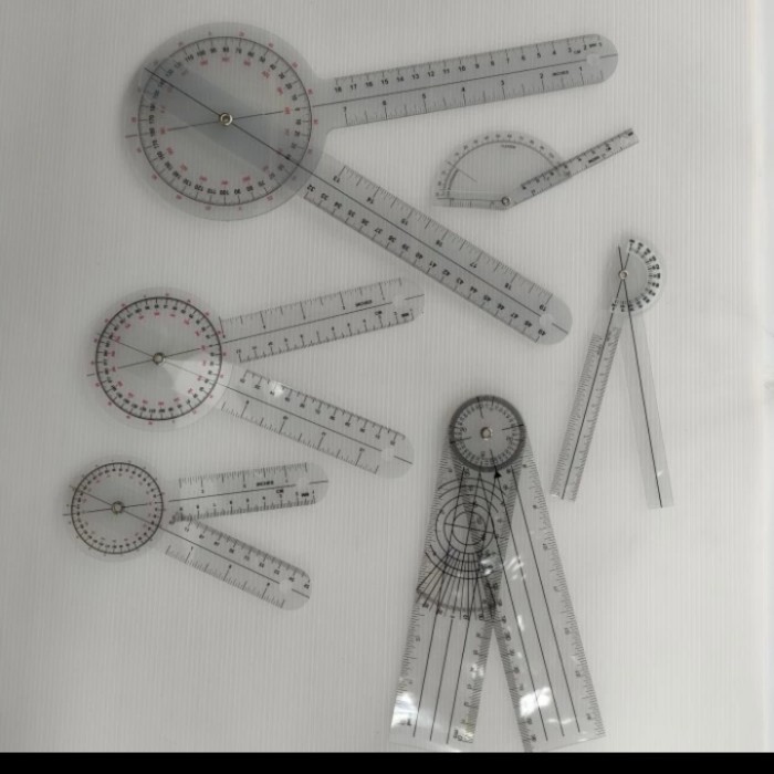 

Penggaris sudut fisioterapi 1 set 6 pcs gonio meter goniometer