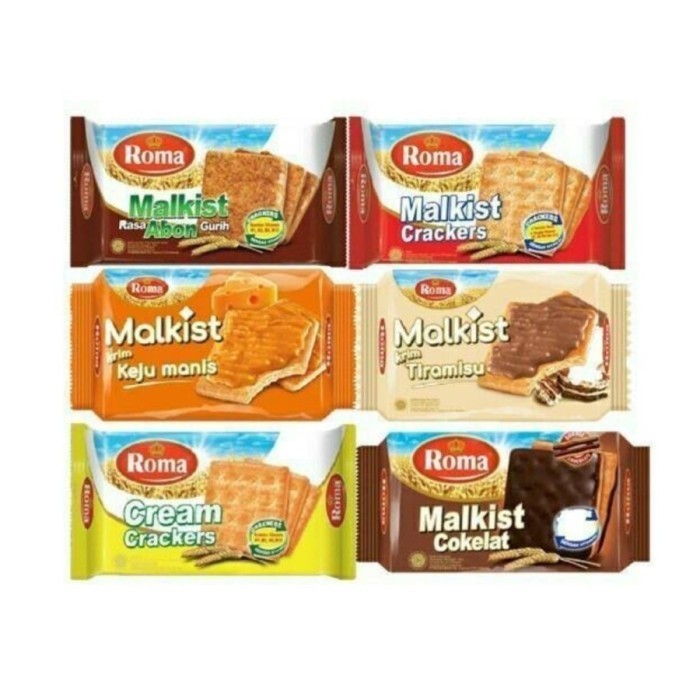 

PRODUK TERBATAS ROMA MALKIST Crackers, Cream Crackers, Cokelat, Cokelat Kelapa