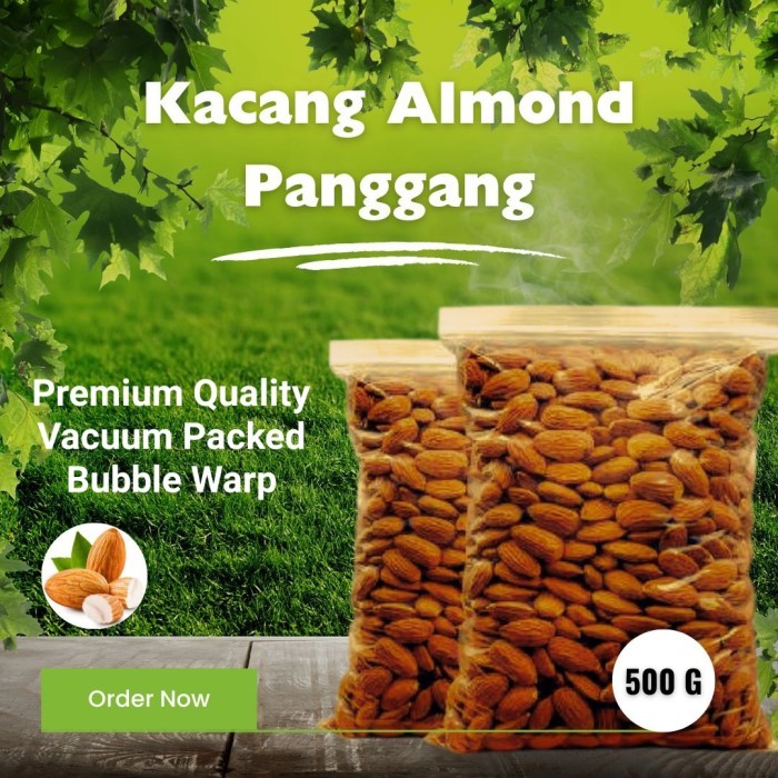 

CUCI GUDANG kacang almond panggang / almond roasted / siap makan /500 Gram