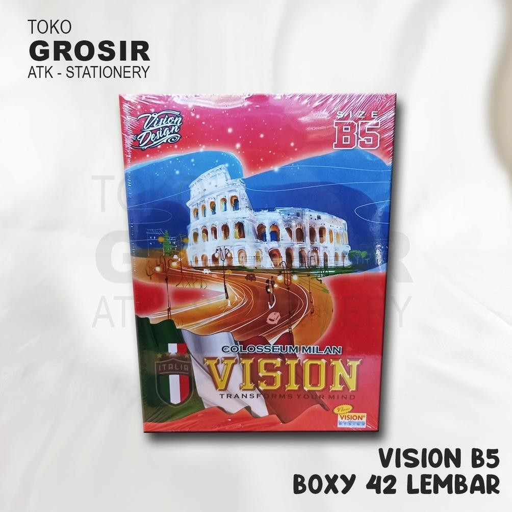 

New Arrival Buku Tulis Boxy Vision 42 Lembar 1 Pack Isi 6 Buku