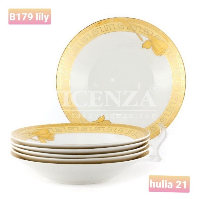 PIRING MAKAN 9INCH B179 MOTIF LILY MEREK VICENZA