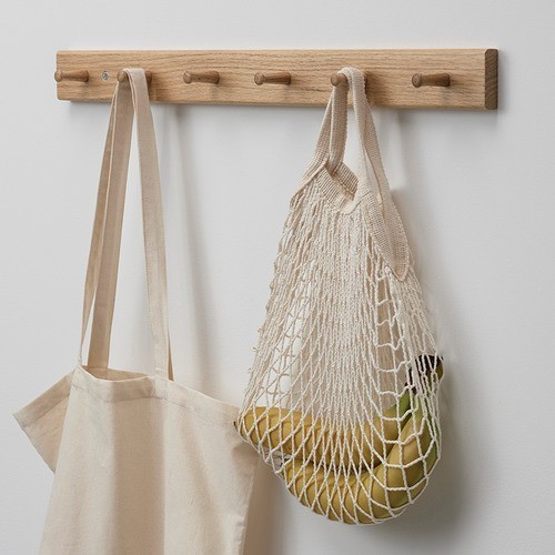 Gantungan Baju/Tas dengan 6 Pengait Dinding Serbaguna _Kayu Oak _