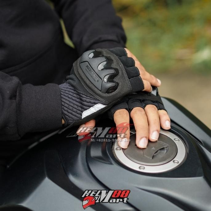 KOMINE GK-242 Protect Mesh Fingerless Gloves Sarung Tangan Komine 242