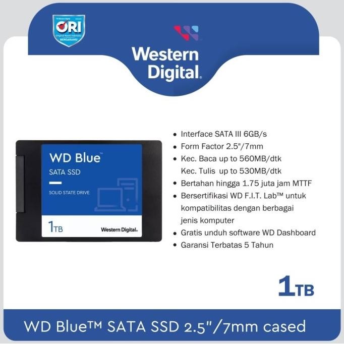 

BLUE- SSD WD BLUE SA510 3D NAND 1TB SATA III 3D 6GB/S