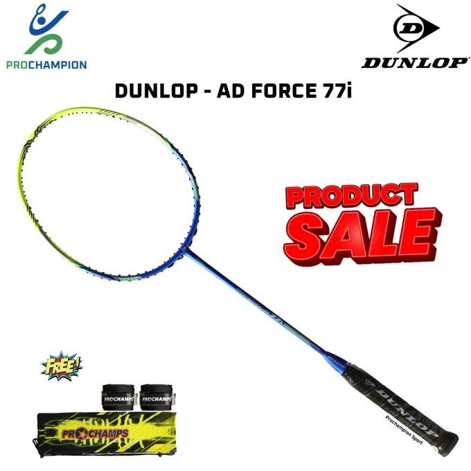

BLUE- PROMO SALE ! RAKET BADMINTON DUNLOP AD FORCE 77I BLUE LIME