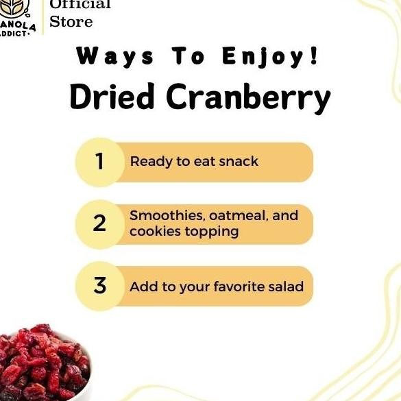

X Dried Fruit (Raisin, Cranberry) 1Kg - Granola Addict Ingredients