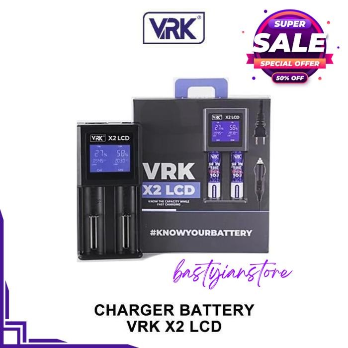 VRK X2 LCD - CHARGER VRK X2 LCD 2 SLOT FAST CHARGING | BATTERY CHARGER BEST SELLER