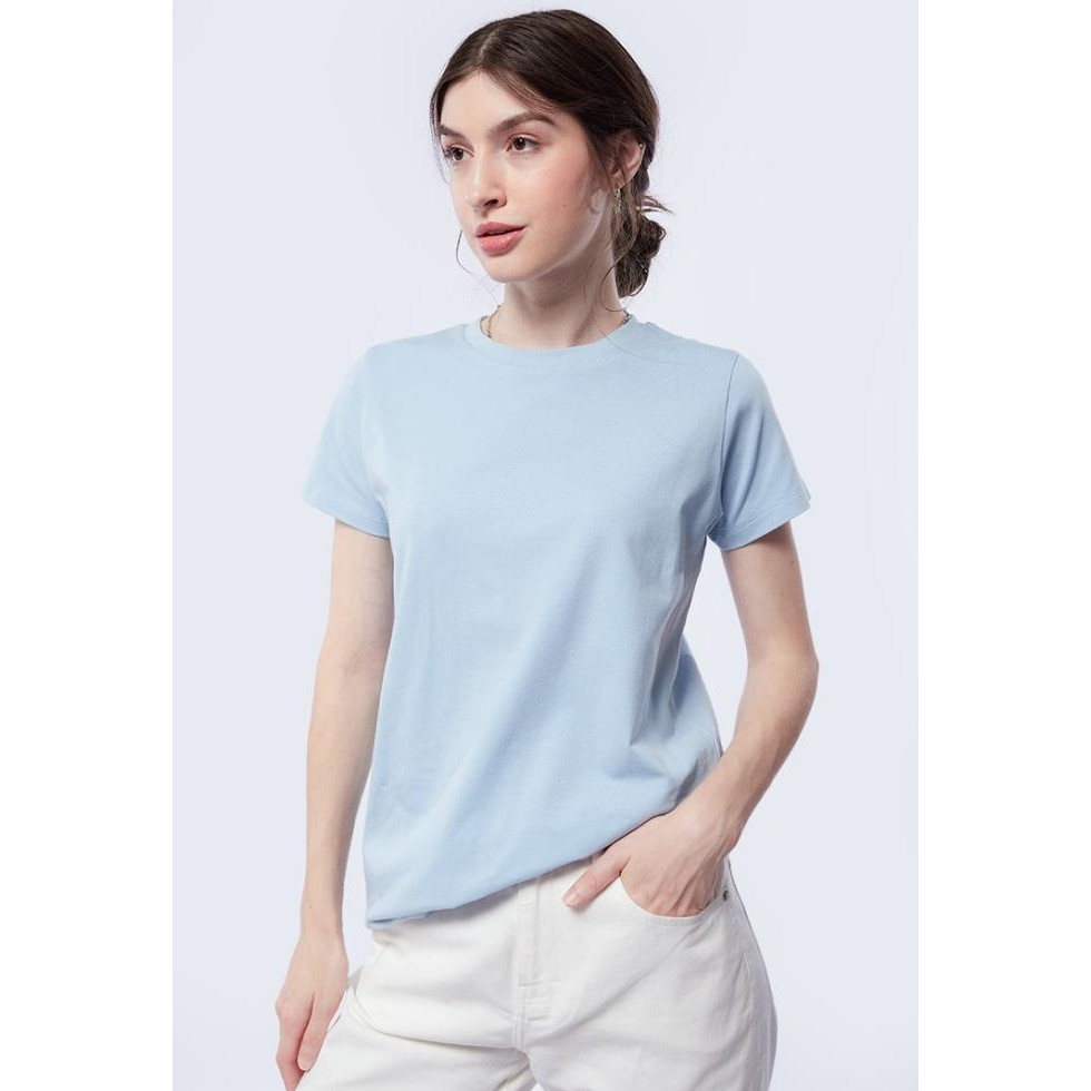 

BLUE- EXECUTIVE BASIC ROUND NECK COTTON T-SHIRT 5-TSKBSC578O013 POWDER BLUE