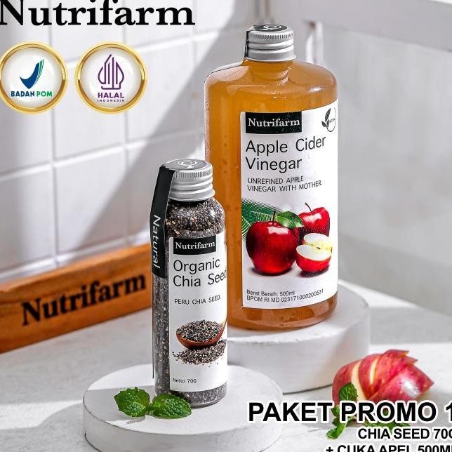 

Nutrifarm Paket Cuka Apel 500 Ml Dan Chia Seed 70Gr