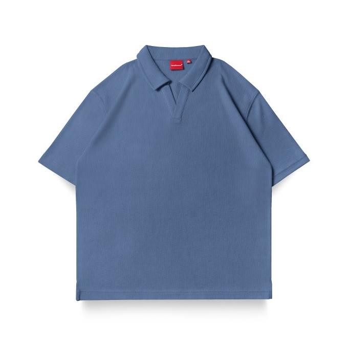 

BLUE- HUMAN GREATNESS WAFFLE WIMBLEDON STEEL BLUE SHIRT
