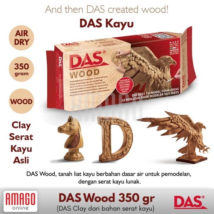 

Terlaris Tanah liat bahan serat kayu asli DAS Wood Clay from Italy - 350 gram COD