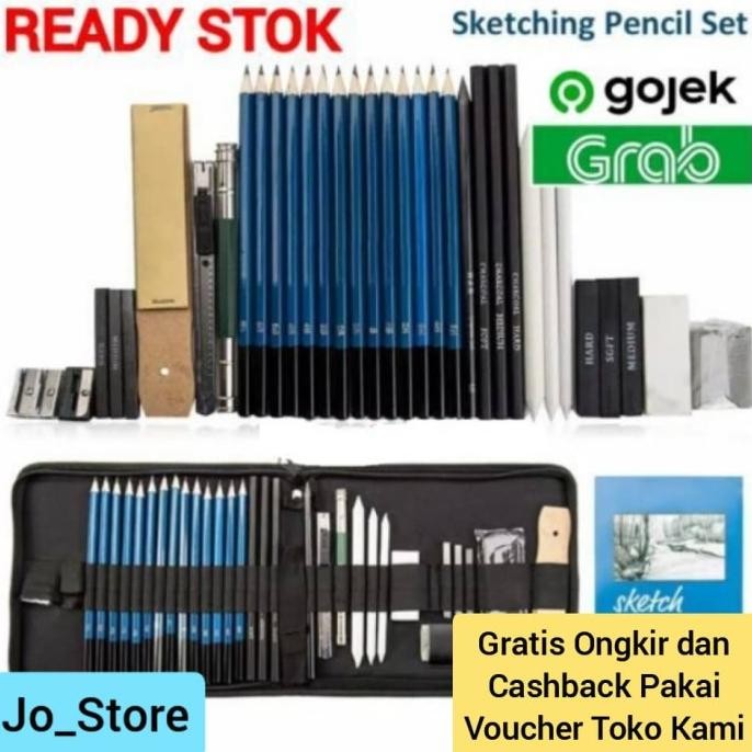 

36 Pcs Sketching Set Drawing Kit Tools Pensil Gambar Sketsa Art Manga Restock!