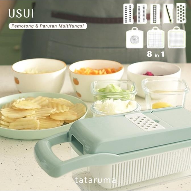 

usui - pemotong sayur multifungsi 8 in 1 potong parut dadu termurah